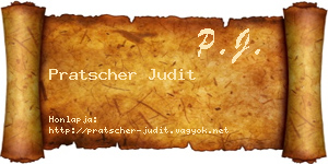 Pratscher Judit névjegykártya
